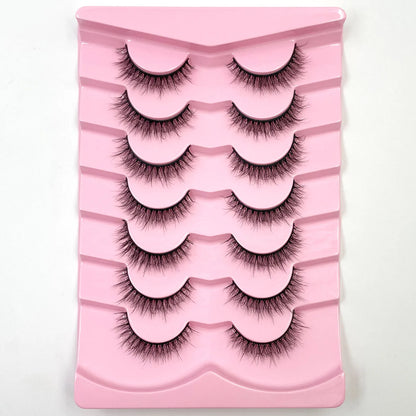 New 7 pairs of thick, 3D simulation mink fur fake eyelashesshort, dramatic fake eyelashes  wholesale full line fake eyelash make