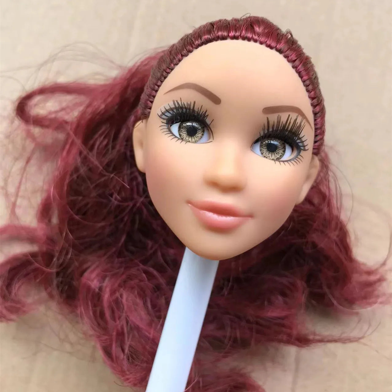 Glasses Eyes With Real Eyelashes Doll Heads Colorful Soft Doll Parts White Skin Doll Accessories Girl Gift Toys Figures