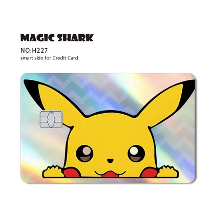 Magic Shark Holographic Laser Mewtwo Snorlax Pikachu Gengar Credit Debit Bank Film Skin Sticker Front Cover