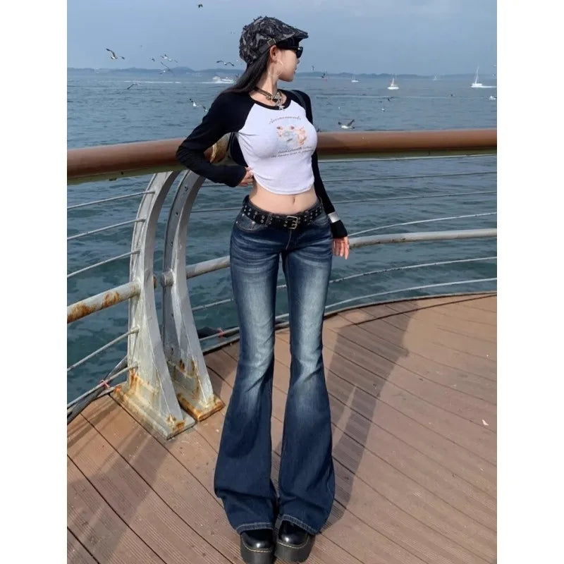 Flared Slim-Fit Denim Jeans