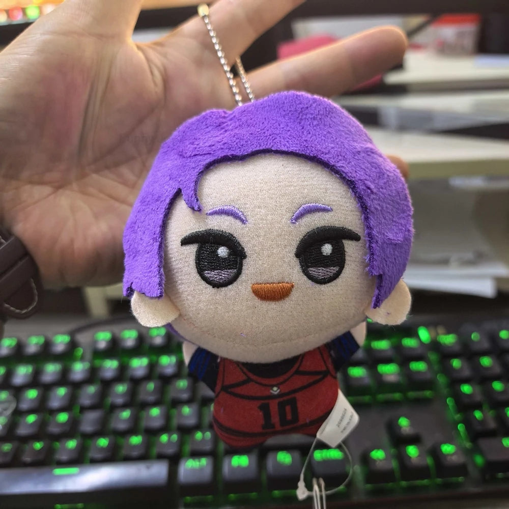 10cm Anime Volleyball Boy Blue Lock Kawaii Bag Pendant Keychain Isagi Mikage Reo Rin Itoshi Sae Blue Prison Plush Toy Kids Gift