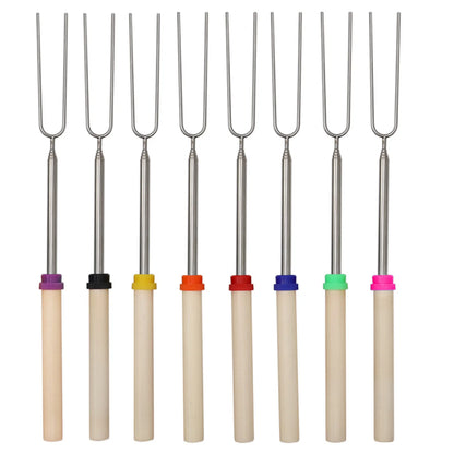 5/10/12pcs Adjustable Telescopic Barbecue Forks Metal Skewers Roasting Stick Suitable for Eating BBQ Dinner Dessert
