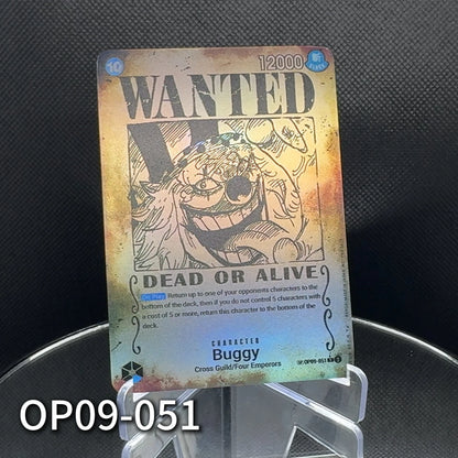One Piece TCG OPCG English Character card 4 Emperors Wanted Poster Luffy Shanks Teach Buggy Textured Foil Card