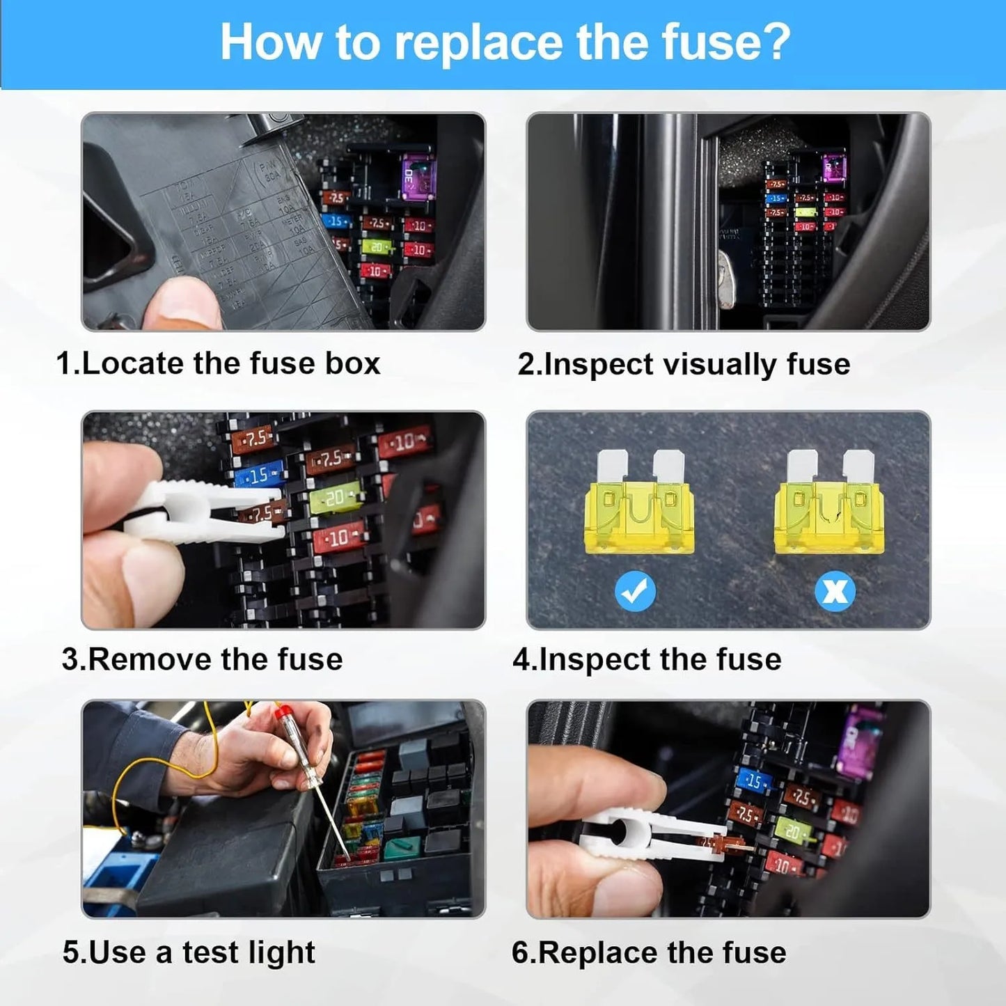 300/180/120pcs Car Blade Fuse Assortment Kit Auto Truck Automotive Medium Small Fuse Mixed Motorcycle Circuit Fuse With Box