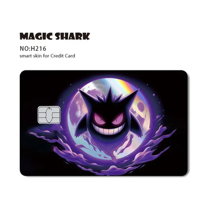 Magic Shark Holographic Laser Mewtwo Snorlax Pikachu Gengar Credit Debit Bank Film Skin Sticker Front Cover