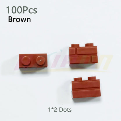 100/120Pcs MOC Building Block Simulation City Wall Brick Building Block Model Building Accessories Castle Construction Toys