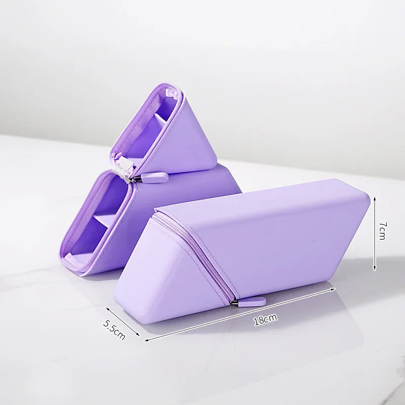 Stylish Silicone Pen Holder-Foldable Desktop Organizer for Office & Study,Multi-Purpose Stationery Cup,Perfect Gift for Students