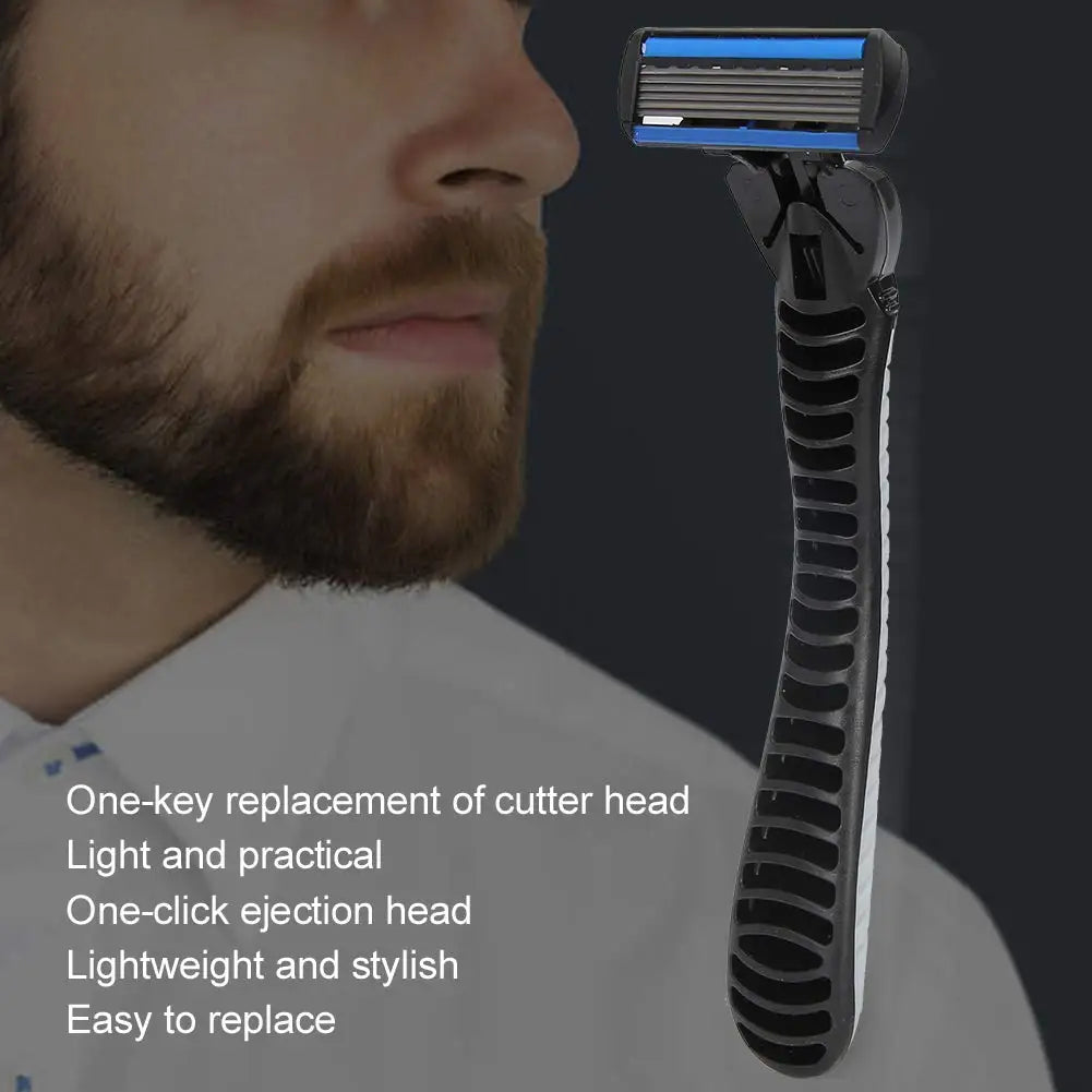 1pcs Safety Blade Razor, 6-Layers Manual Safety Razor, Washable Stainless Steel Streamline Blade For Travel Home Use