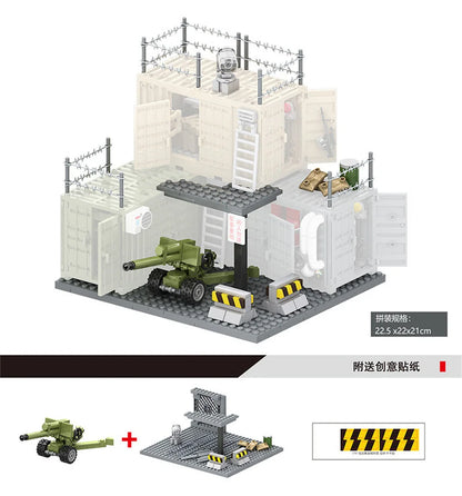 World War 2 WW2 Army Military Soldiers SWAT Police Container Weapon Cannon Base Model Building Blocks Bricks Children's Toys