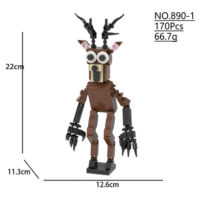 99 Nights in the Forest Toy Owl Goat Deer Monster Building Block Set Model Assembly Building Blocks Halloween Decoration Gift