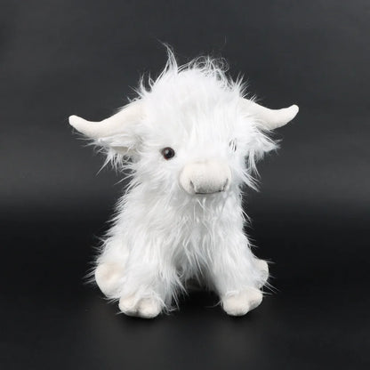 Simulation Highland Cow Animal Plush Doll Soft Stuffed Highland Cow Cattlle Plush Toy Plushie Gift for Kids Boys Girls