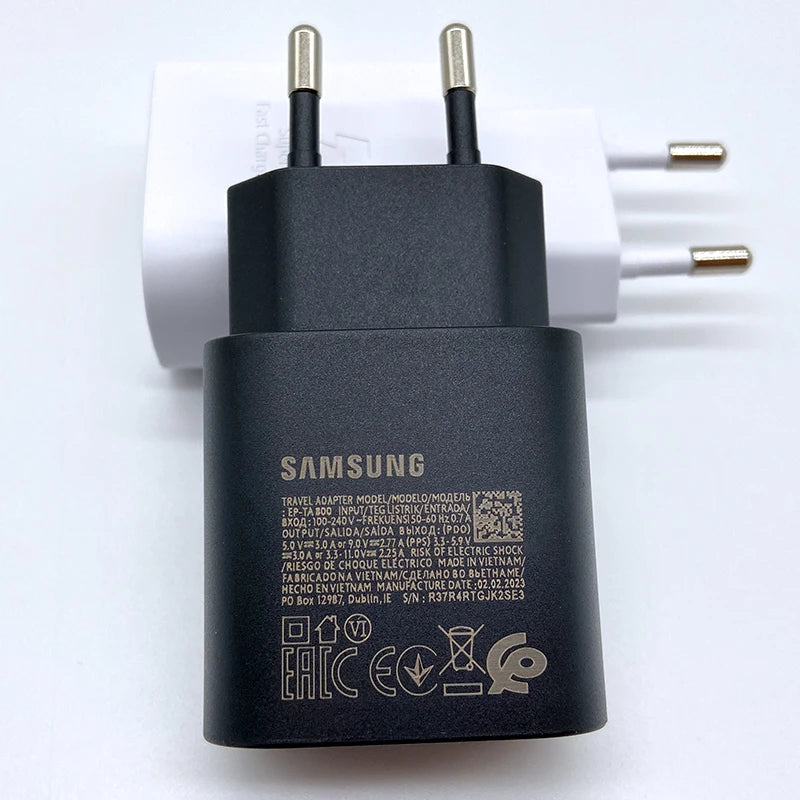 Samsung S24 25W Super Fast Charger PD Usb Type C Adapter Cargador For Samsung Galaxy S23 S22 Plus S21 ultra FE A55 A35 M55 A54