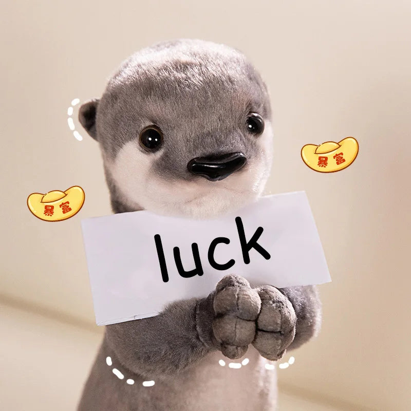 Animals to Thank for Blessing Plush Toys Red Panda Otter Short-Tailed Kangaroo Sea Otter Plush Animals Lifelike Bless Luck Gifts