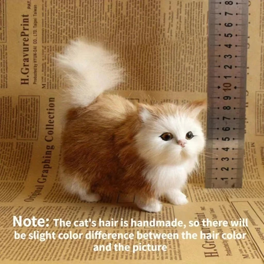 Cute Simulation Cat Plush Toys Hard Stuffed Kitten Model Fake Cat Realist Animals For Kids Girls Birthday Valentine's Day Gift