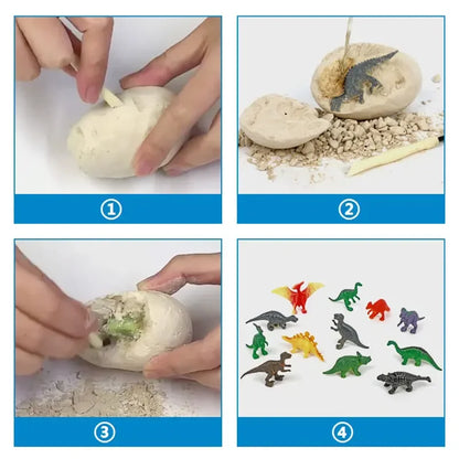 12PCS Archeological Dinosaur Egg Dig Kit Fossil Excavation Toy Teens Adults Scientific DIY Mining Multiplayer Party Favors Gifts