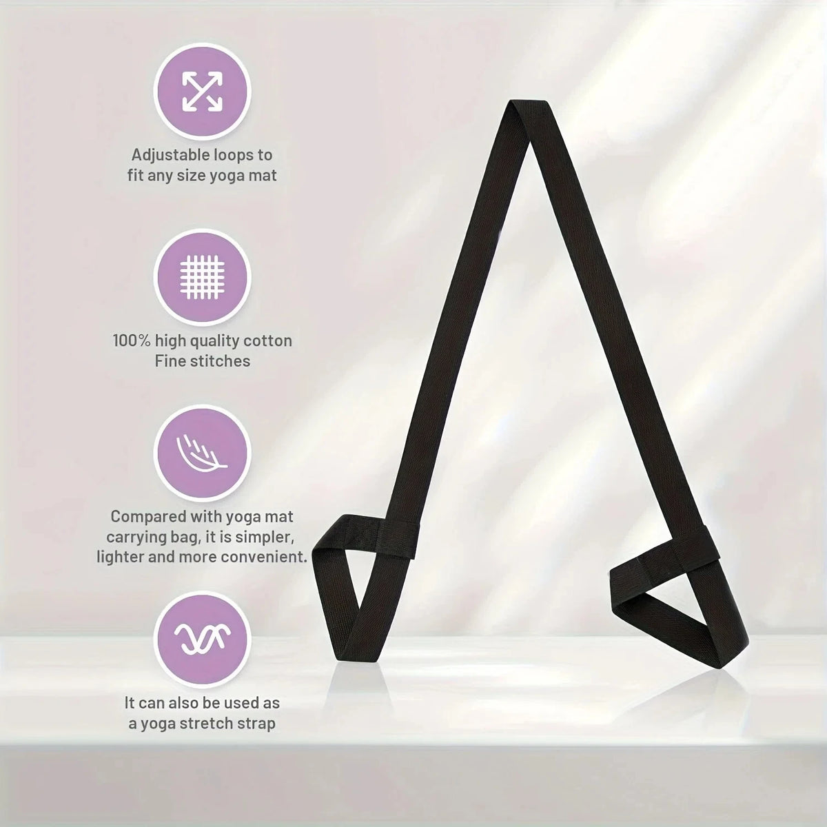 Adjustable Yoga Mat Storage Strap with Thickened Carrier - Multi-Purpose Fitness Strap Suitable for Yoga Mats, Gym Eq