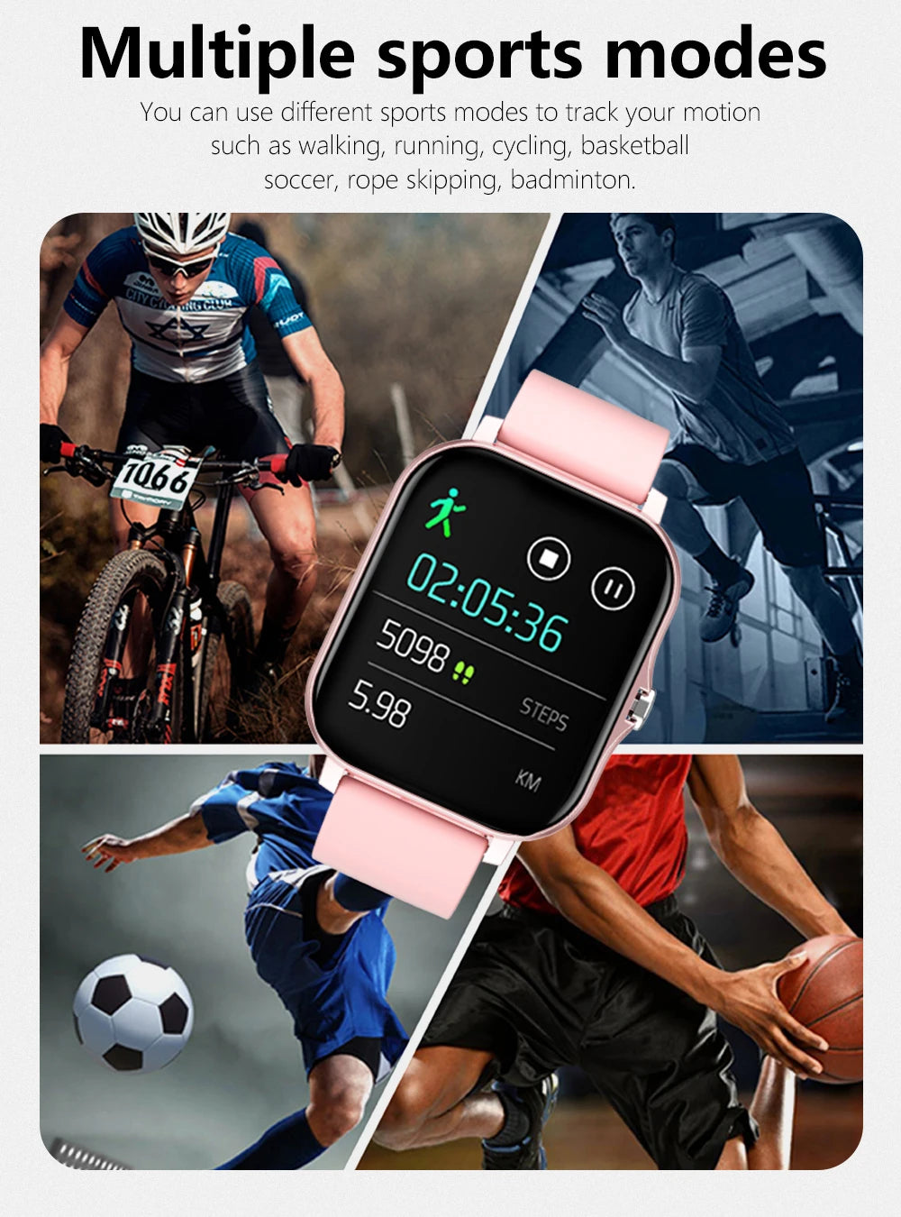 Sports Smart Watch Fitness Clock Health Monitor Waterproof Smartwatch BT Call Wrist Watches for Men Women IOS Android Phone 2026