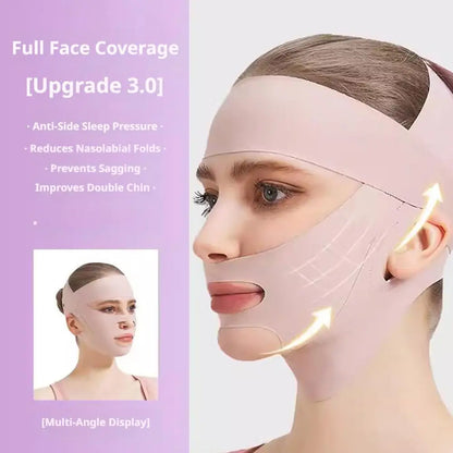 Breathable V-Shape Face Lifting Bandage Tighten & Firm Chin, Reduce Double Chin Anti-Sagging Slimming Strap for Daily Use
