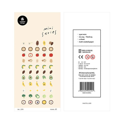 Korean Brand Suatelier Collection Daily Food Vlog Stickers DIY Scrapbooking Journey Diary Stationery Stickers Supplies