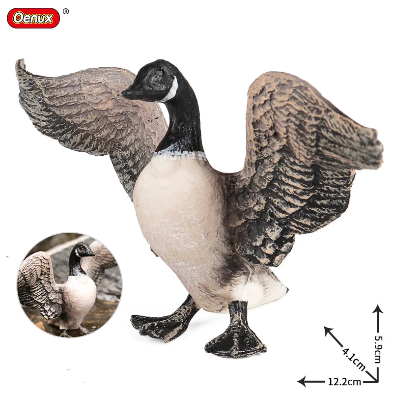 Oenux Poultry Model Simulation Goose Swan Gaggle Duck Flock Action Figures Farm Animals Figurine Miniature Education Kids Toy