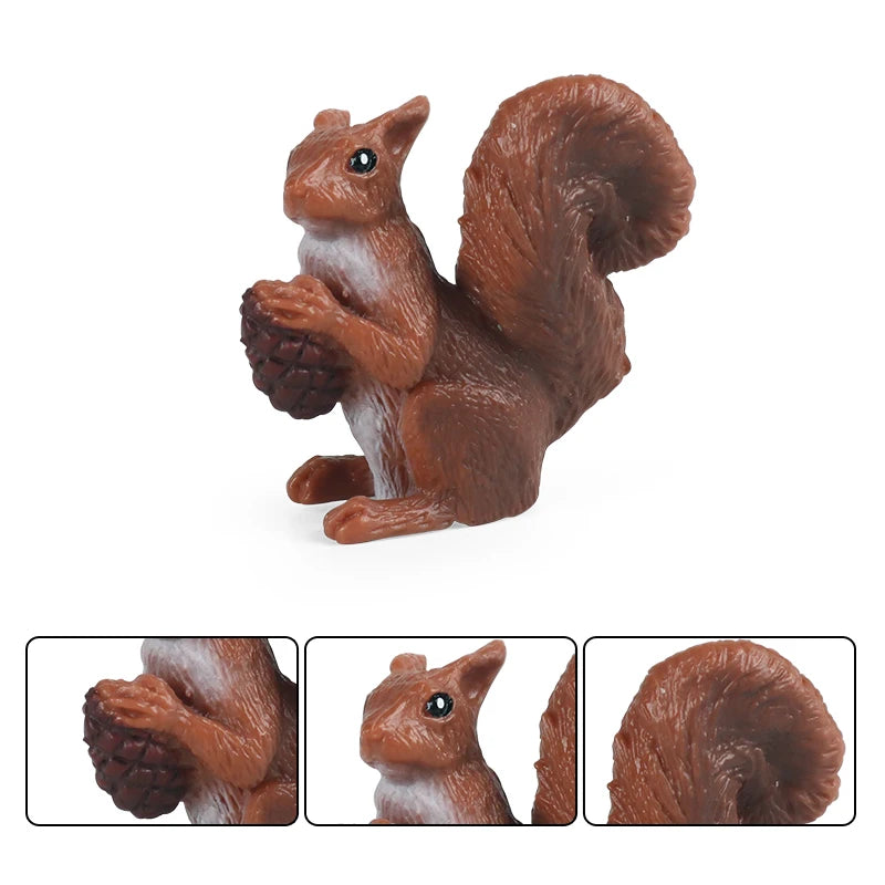 Oenux Wild Animals Simulation Rodent Marmot Mouse Model Squirrel Rat Chinchilla Action Figure Figurine Collection Cute Kid Toy