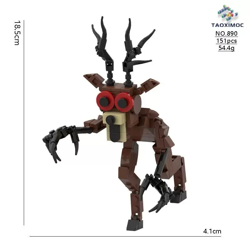 99 Nights in the Forest Toy Owl Goat Deer Monster Building Block Set Model Assembly Building Blocks Halloween Decoration Gift