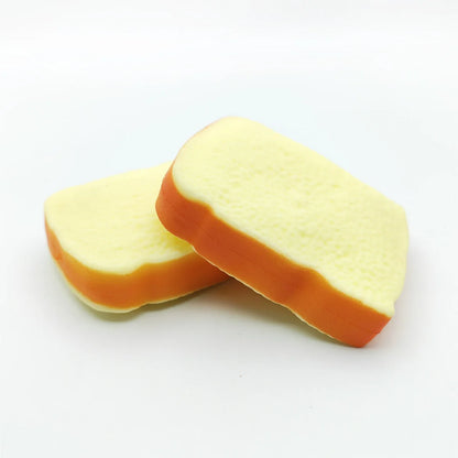 Soft Flour Toast Sliced Shape Bread Stress Toy Anxiety Relief Fake Food Toy for Adult Tricky Funny Birthday Gifts