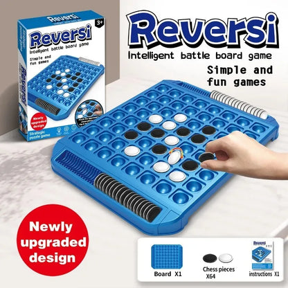 Dual-Side Flip Board Strategy Game for 2 Players Logic Training Educational Brain Teaser Toy