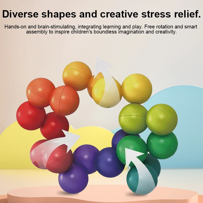 3D Cube Ball Puzzle Magic Ball - Unlimited Versatile Cube Stress Relief Toy for Brain Training And Fun