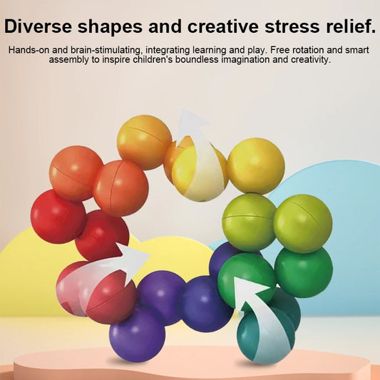 3D Cube Ball Puzzle Magic Ball - Unlimited Versatile Cube Stress Relief Toy for Brain Training And Fun