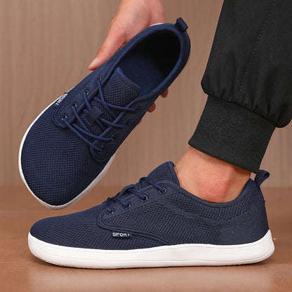 Men's Shoes Sneakers Wide Toe Barefoot Casual Wide Last Fashionable Canvas Black Flat Board Shoes Breathable Mesh Men's Shoes