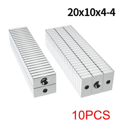 Super Strong Neodymium Magnet  N35 NdfeB Permanent Magnetic imanes Block with holes Powerful Magnets Refrigerator Magnet