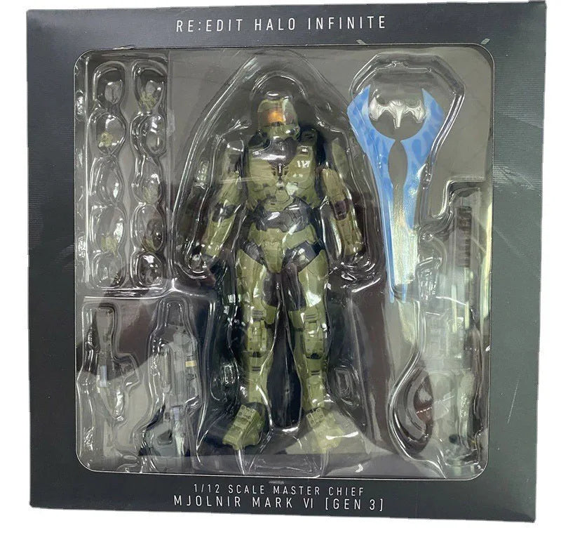 Game 18CM RE:EDIT Reach 1/12 SCALE MASTER CHIEF MJOLNIR MARK V1 Articulated Action Figurine Collectible Ornaments Cool Boys Gift
