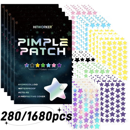 1680 Pimple Patch - Gentle and Non-Irritating, Covers Acne and Blemishes - 280 Star Shape Multi-Color Concealer Patches Daily Fa