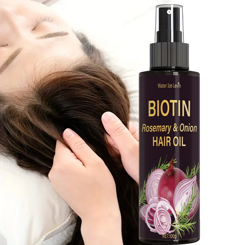 Rosemary Oil 3-in-1 Spray: Scalp/Hair Care, with Onion Formula, Moisturizes and Adds Shine to Hair, Ideal Nourishing Hair Care Oil
