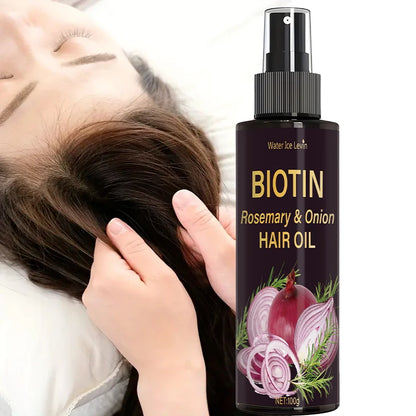 Rosemary Oil 3-in-1 Spray: Scalp/Hair Care, with Onion Formula, Moisturizes and Adds Shine to Hair, Ideal Nourishing Hair Care Oil