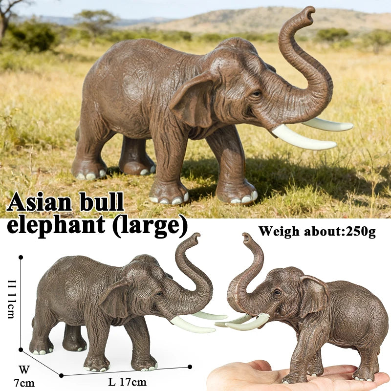 Oenux African Wild Animals Elephant Model Simulation Big Mammoth Action Figures Figurine PVC Educational Toy For Kids Gift