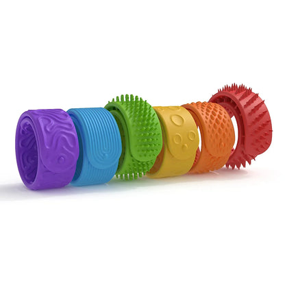 6Pcs Silicone Sensory Fidget Toys  Textured Slap Bracelets For Autism  Special Needs  Calming Stress Relief Fidgets For Kids