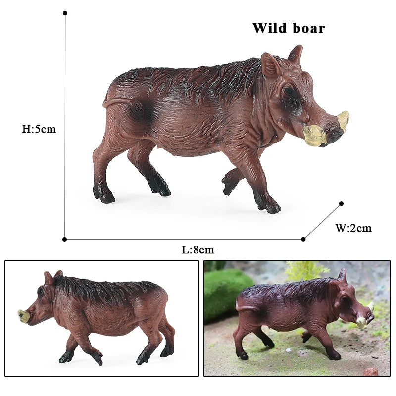 Oenux Wild boar Tapirus Indicus Porcupine Animals Simulation Model Action Figures Figurine Educational Collection Kids Toy Gift