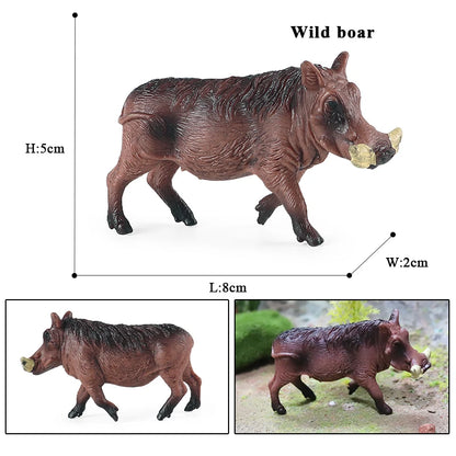Oenux Wild boar Tapirus Indicus Porcupine Animals Simulation Model Action Figures Figurine Educational Collection Kids Toy Gift