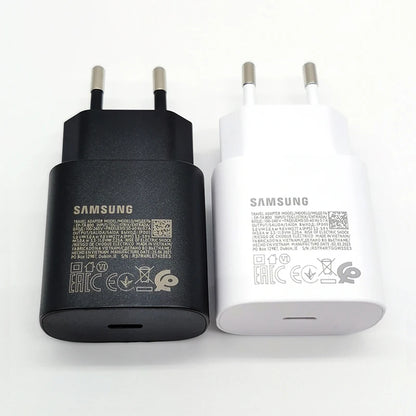 Samsung 25W Super Fast Charger Type C Adapter For Galaxy S24 S23 S20 S21 S22 Plus Note 20 10 A55 A35 A25 A15 Z Flip Fold 6 5 4 3