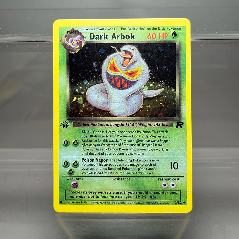 PKM Foil Cards Team Rocket Dark Blastoise Dragonite Charizard 1st Edition 1996 Single Cards Game Collection PTCG Proxy Cards