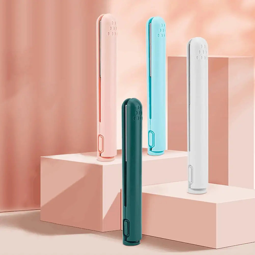 2-in-1 Mini Hair Straightener & Curler, Dual Purpose Curling Iron, Portable Curling Wand and Flat Iron Travel for All Hair Types