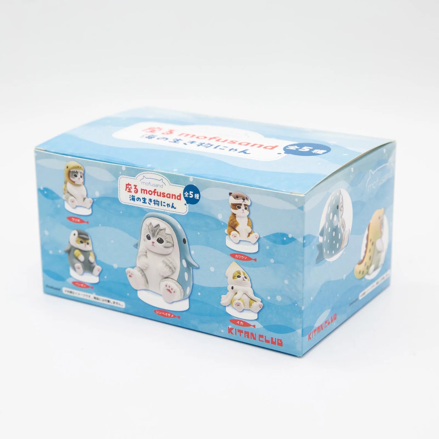 Mofusand Cats Wearing Marine Organism Clothes Blind Box Cute Action Figures Octopus Penguin Otter Table Ornaments Kids Gifts