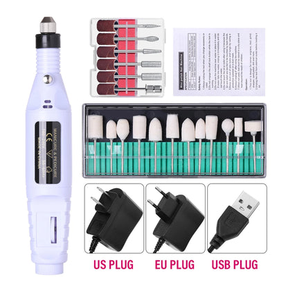 LULAA Portable Professional Electric Nail Drill Machine Manicure Tools Pedicure Drill Set Family Nail File Nail Drill Equipment