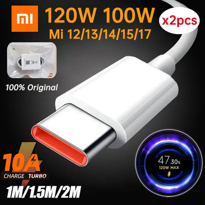 XIAOMI Original Usb Type C Cable 120W 100W 90W 67W 45W Turbo Fast Charger Mi 17 15 14 13 12 T Pro Ultra Poco F8 X8 X7 Redmi Note