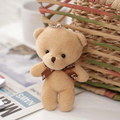 30pcs New 21Color Mini Bear Plush Doll Keychain 12cm Cute Colorful Bear Animal Stuffed Toys For Girl Bag Pendant Children Gifts