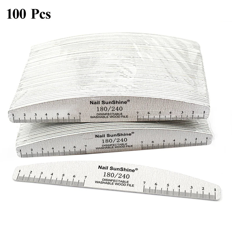 50pcs Nail File Wooden Sanding Buffer Block Pedicure Manicure UV Gel Nail Polish Pro Nail Files Artificial Nail Tips Tools