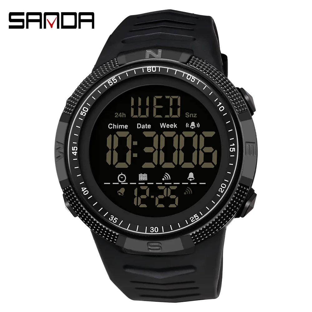 SANDA 6014 Military Sport Watch for Men Clock Digital Wristwatches Shockproof Countdown Waterproof Bracelet Relojes Para Hombre