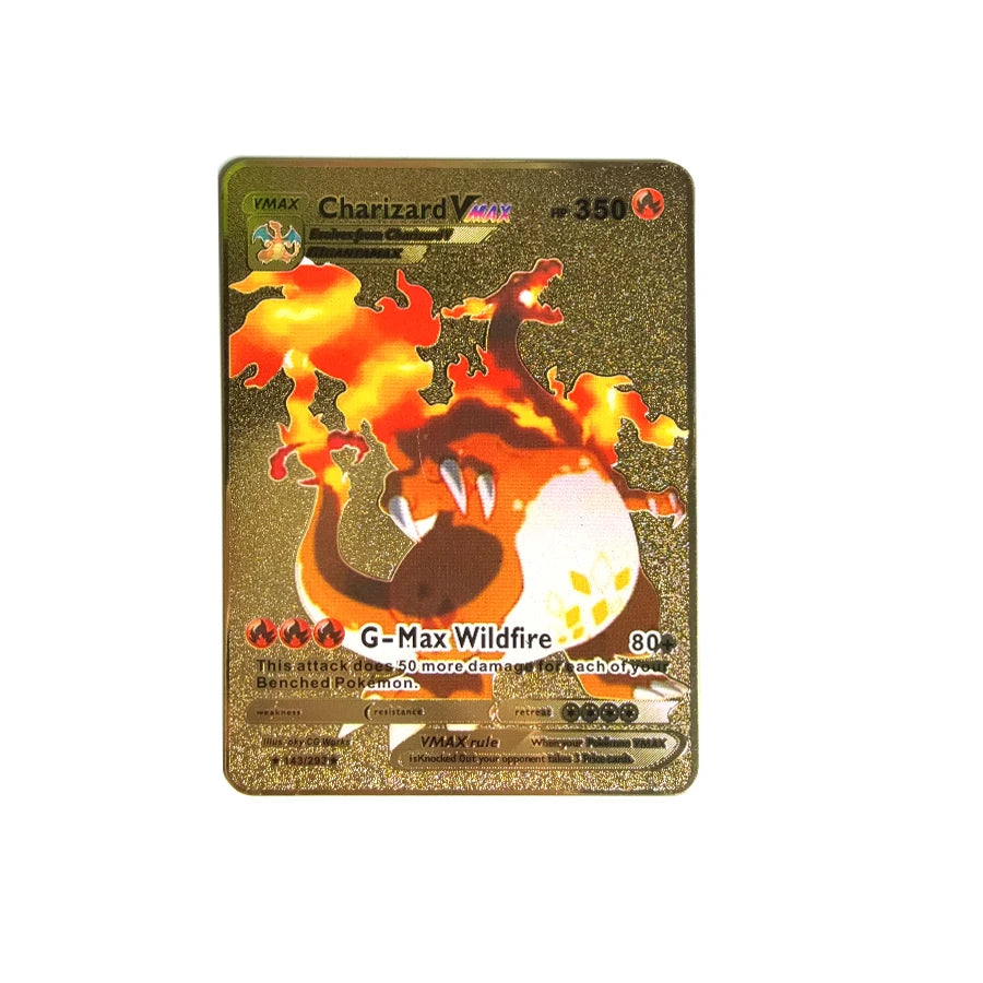 Cartão de metal pokémon 10000 pontos arceus charizard raichu super cartão dourado inglês mewtwo vmax gx ex presente de natal
